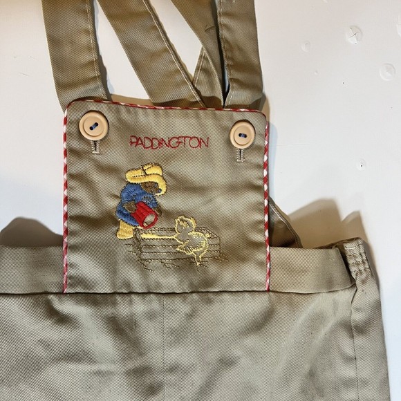 Vintage 1976 PADDINGTON BEAR by Thomas Embroidered Farm Bib Overalls No Size - Picture 2 of 6